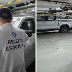 Carros apreendidos pela Secretaria da Fazenda (Sefaz), em Linhares