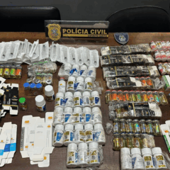 Materiais apreendidos pela polícia na operação