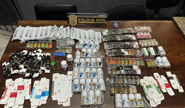 Materiais apreendidos pela polícia na operação