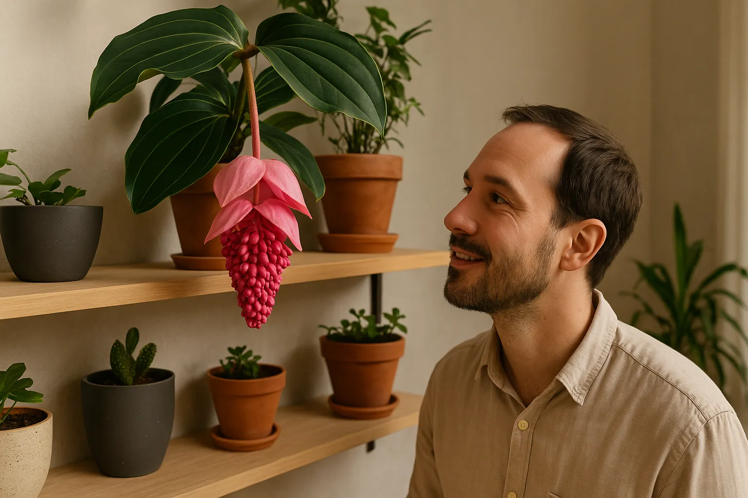 Medinilla magnifica como cultivar a flor pendente mais exuberante