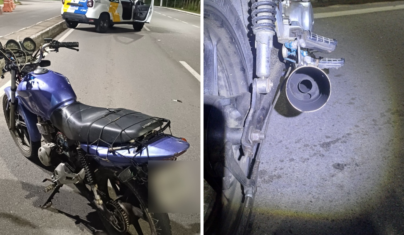 Moto abordada com restrição de furto e roubo