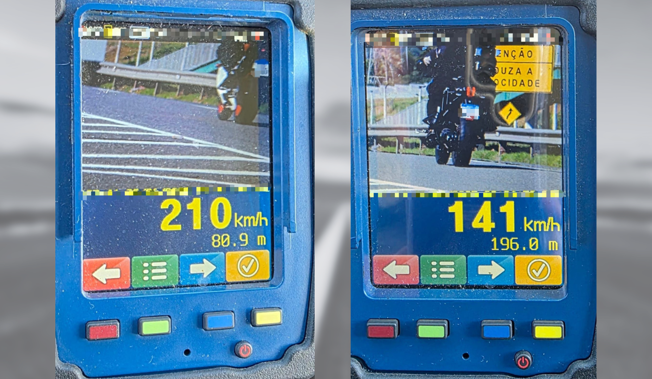 PRF flagra moto esportiva a 210 kmh na BR-101 em Guarapari