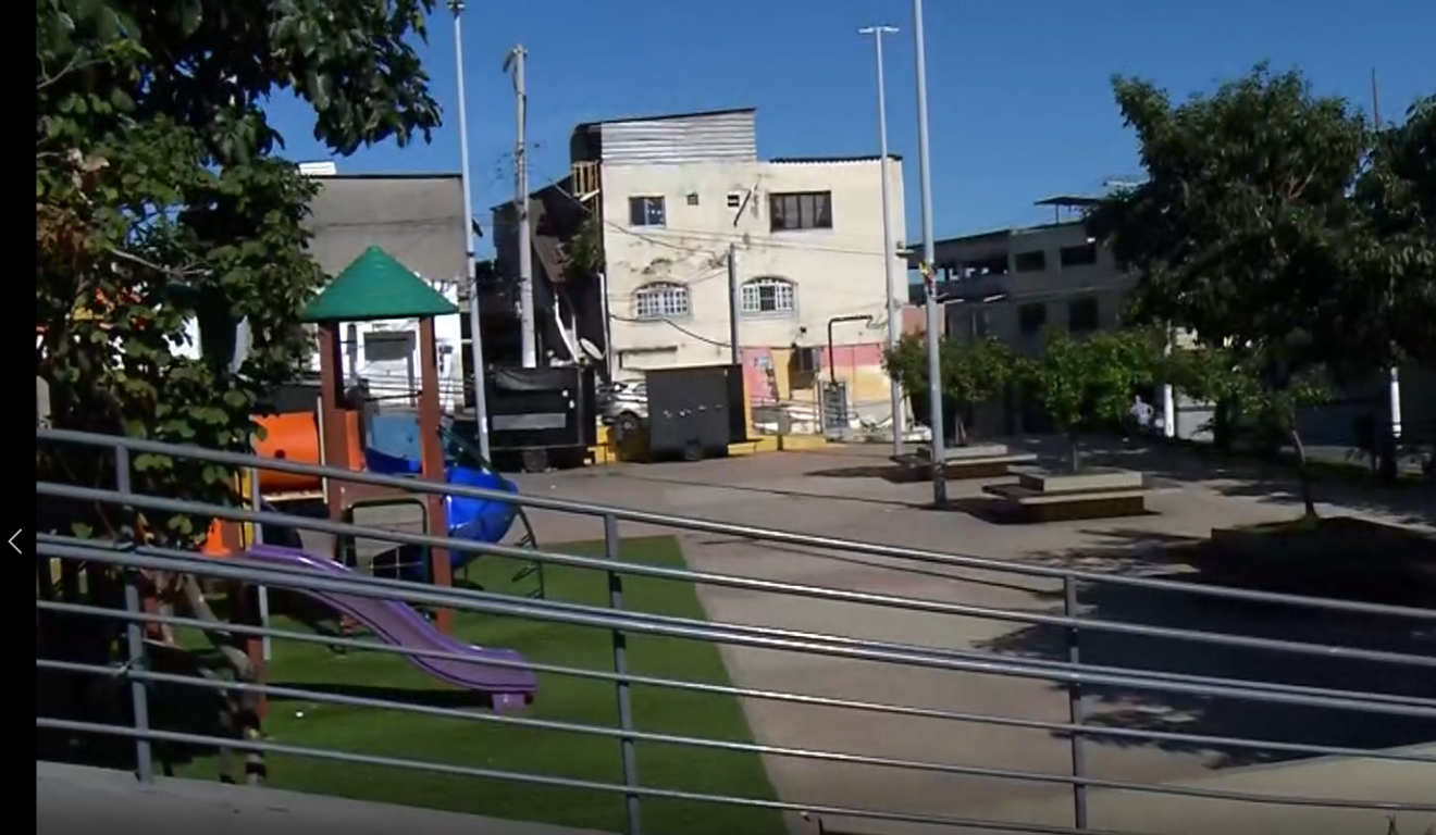 Praça em Vila Garrido onde a vítima estava com o amigo