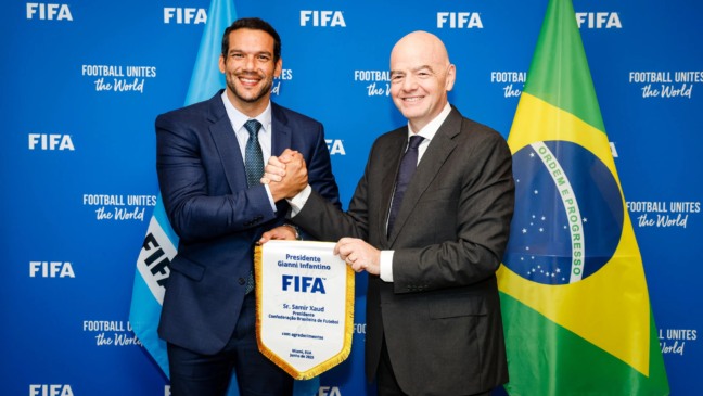 Samir Xaud e Gianni Infantino: CBF e Fifa