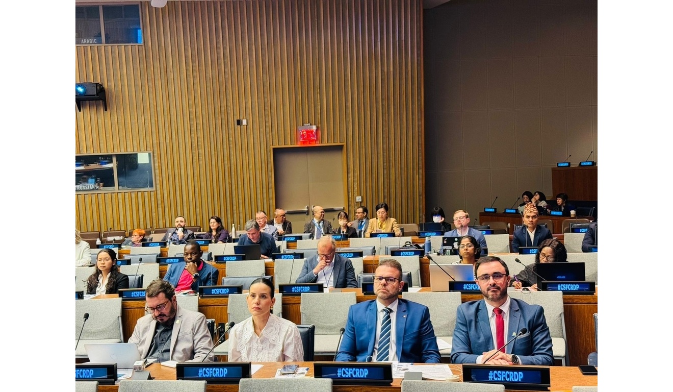 Vanderson Gaburo, representante da Feapaes e Fenapaes, na ONU (primeiro da direita)