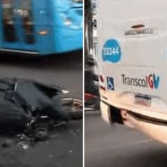 acidente ônibus do transcol e moto