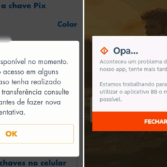 Aplicativos Caixa e Banco do Brasil fora do ar