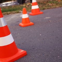 cones interdição de trânsito