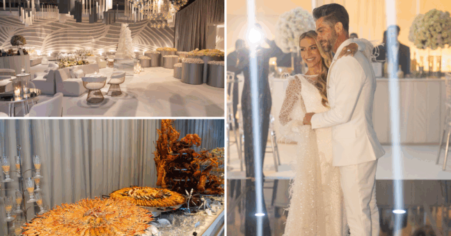 20 metros de caviar, lagosta e caranguejo do Alasca e 7h de festa: donos do Le Buffet, Giovanna e André Rosa comemoram 25 anos de casados (Foto: Cacá Lima)