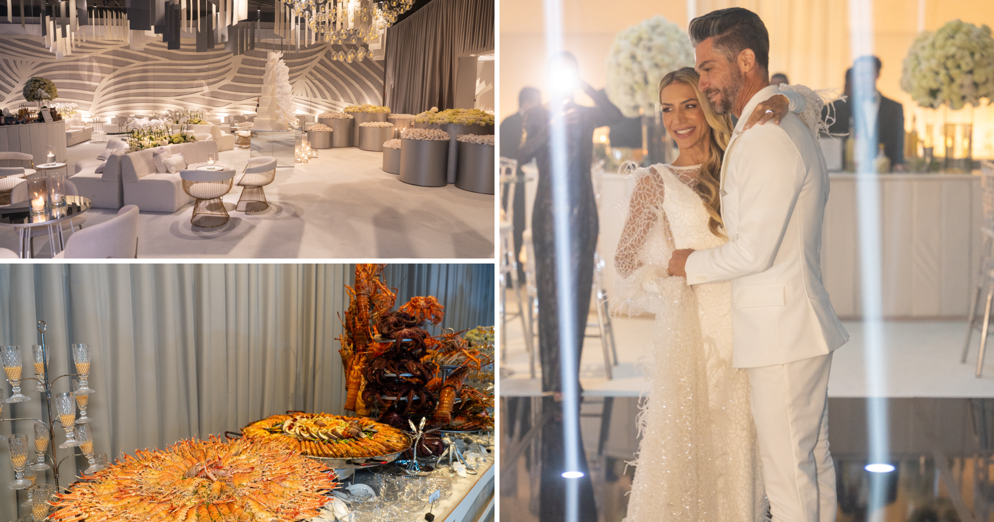 20 metros de caviar, lagosta e caranguejo do Alasca e 7h de festa: donos do Le Buffet, Giovanna e André Rosa comemoram 25 anos de casados (Foto: Cacá Lima)