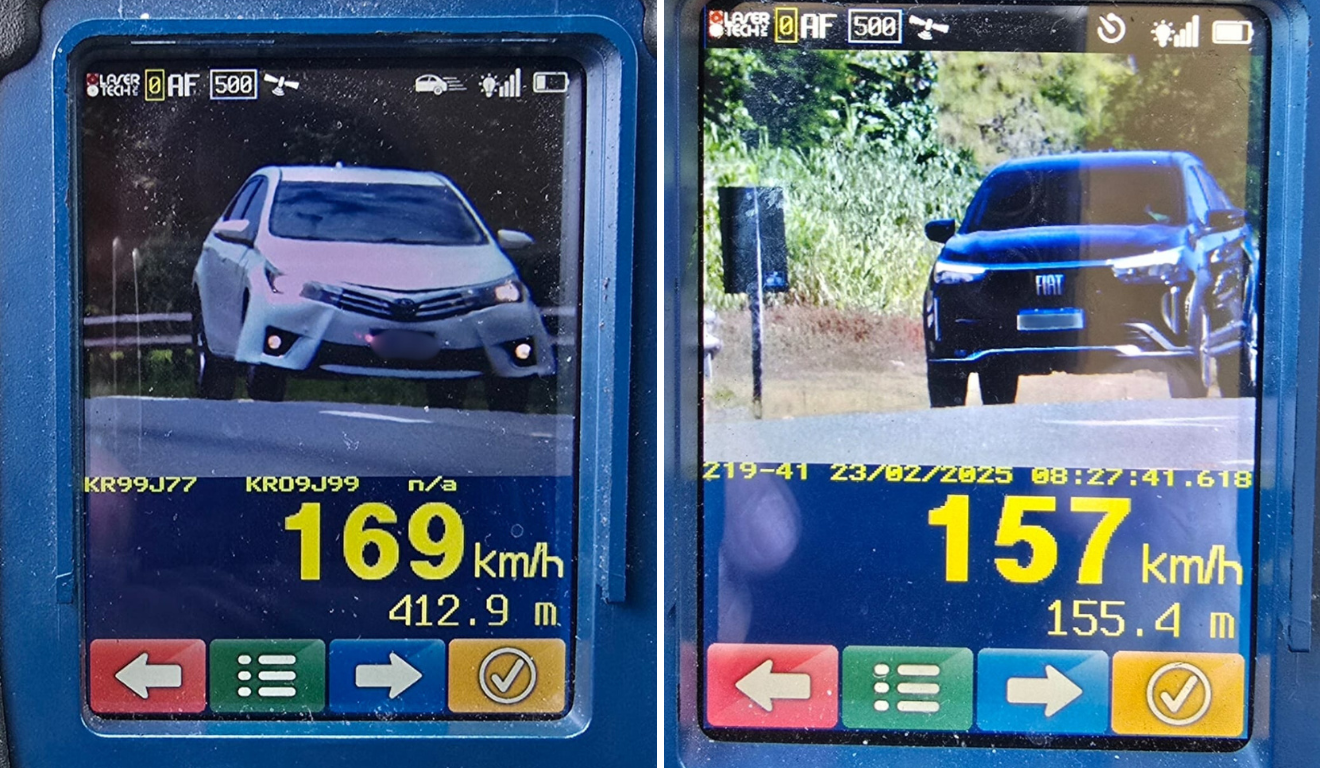 Flagrantes de excesso de velocidade em rodovias federais no Espírito Santo