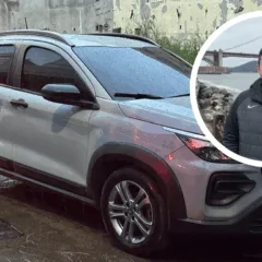 Carro usado por atirador para matar o empresário Wallace Lovato em Vila Velha