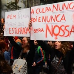 Manifestação de mulheres contra o estupro