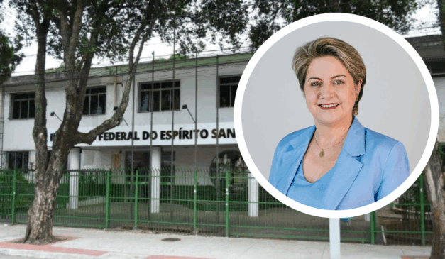 A reitora eleita Adriana Pionttkovsky Barcellos tem 54 anos e está há 14 no Ifes. Foto: Montagem/ Folha Vitória