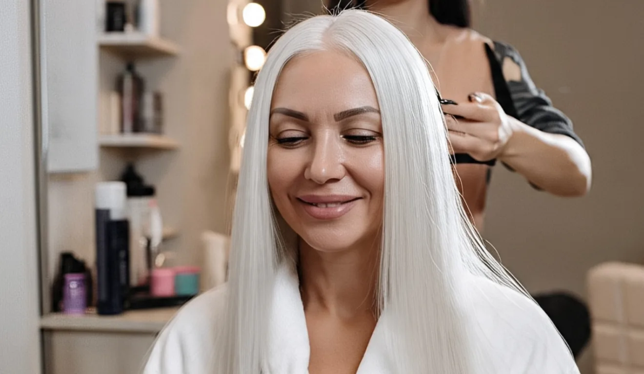 Cabelo grisalho hidratado/Meta IA
