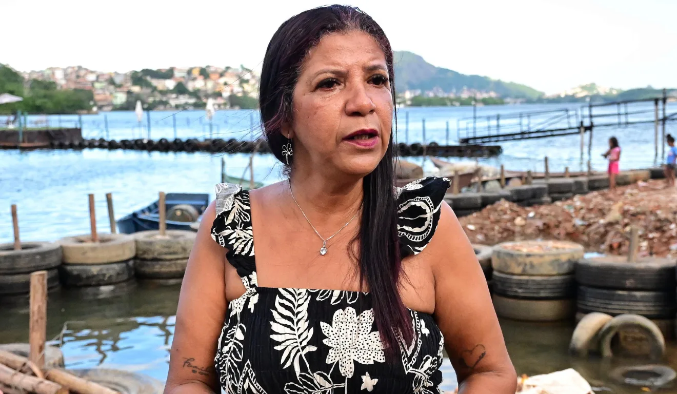 Rosineia Pereira Vieira, a Néia, marisqueira e presidente da Associação de Pescadores. 
