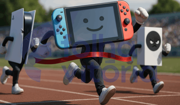 Nintendo Switch 2 ultrapassando PlayStation 5 e Xbox Series S em uma corrida