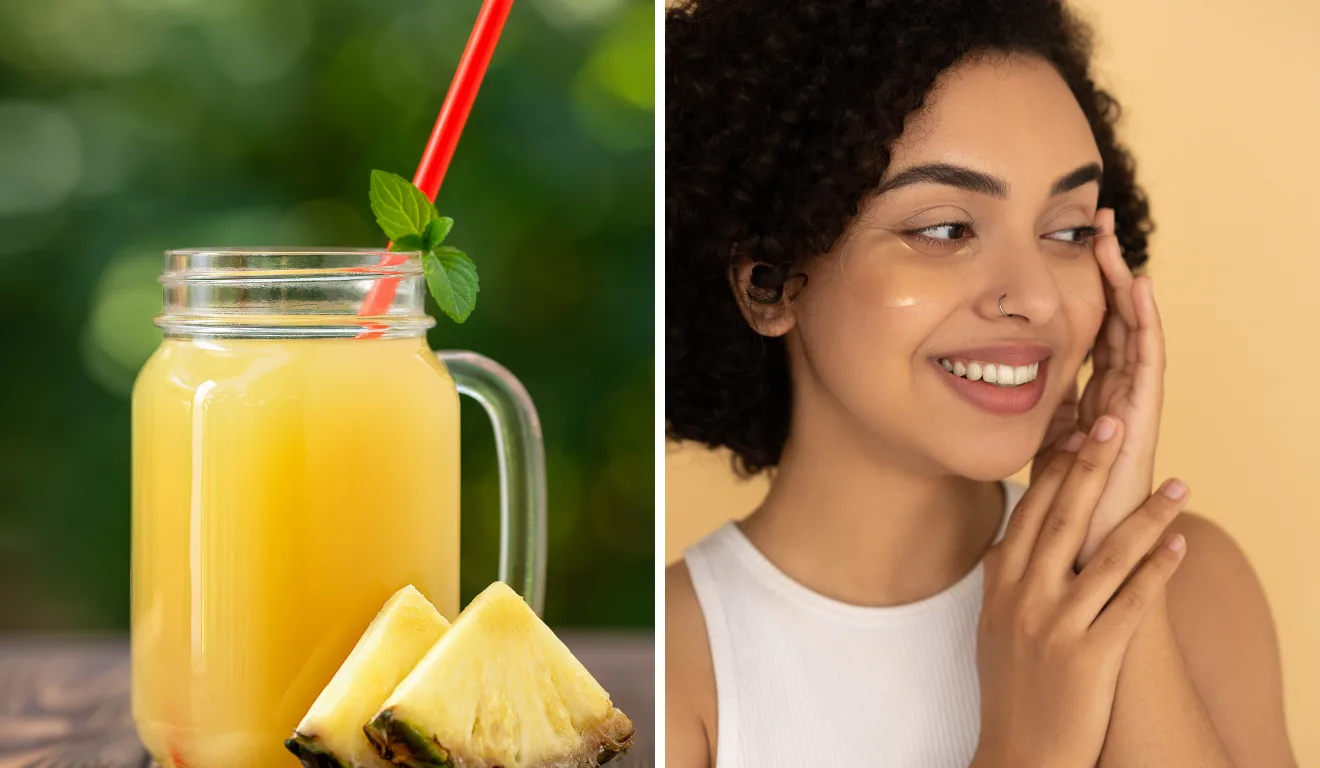 Suco de abacaxi produz colágeno na pele/Reprodução Suco de abacaxi produz colágeno na pele/Reprodução