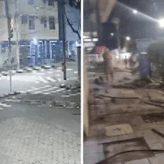 Carro atinge prédio em Jardim da Penha
