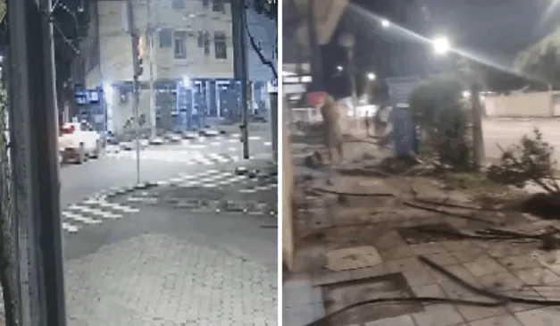 Carro atinge prédio em Jardim da Penha