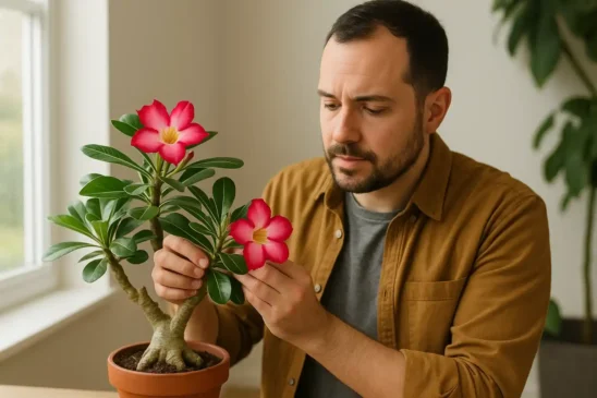 3 truques para fazer a rosa-do-deserto dar flores no inverno