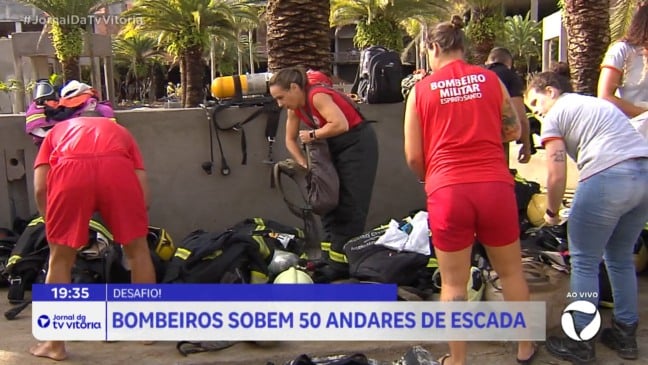 Desafio da escada mobiliza Bombeiros capixabas