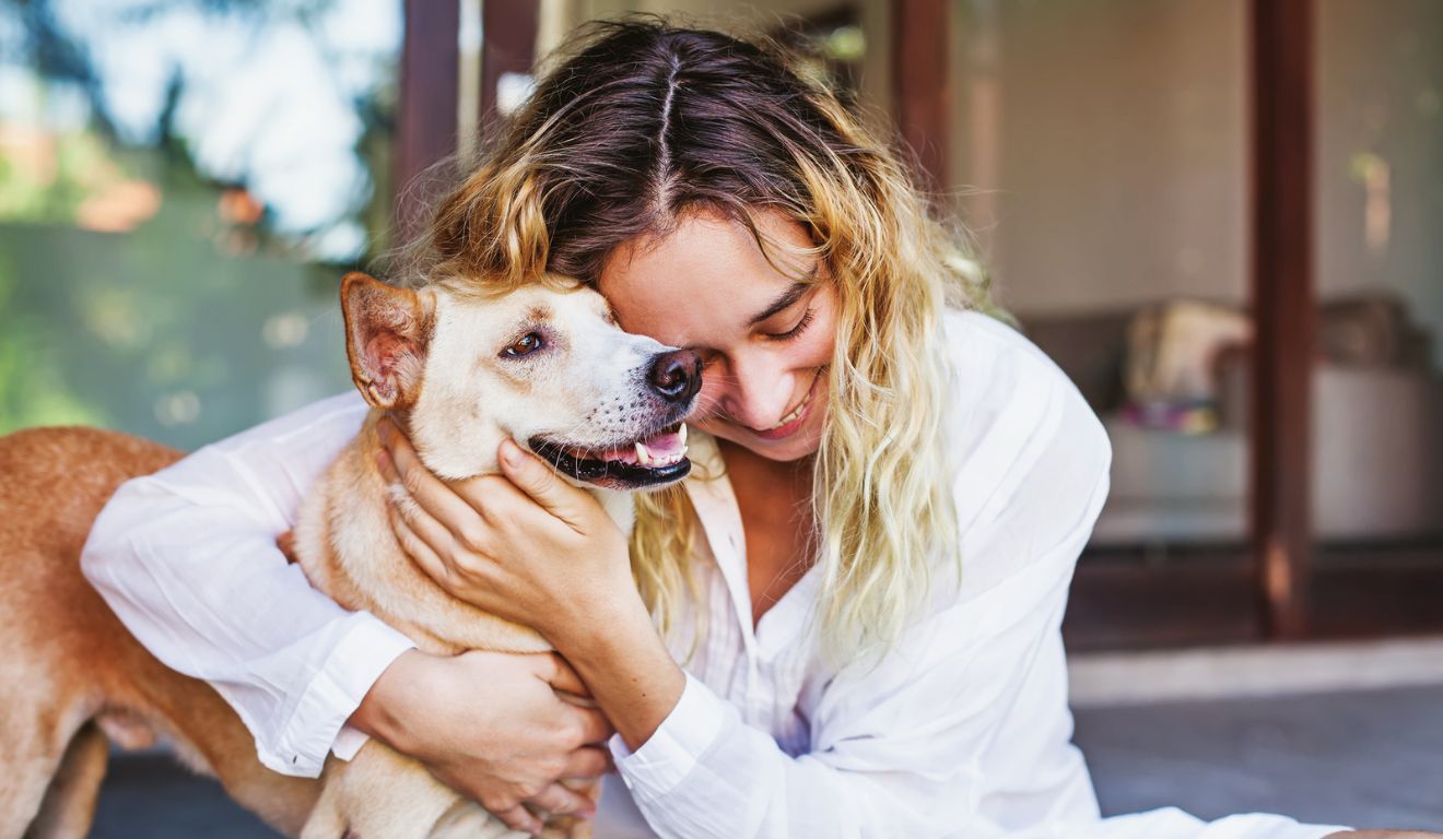 Cachorro com tutora
