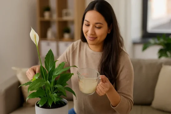 Como fazer água de arroz para turbinar seu lírio da paz em 3 dias