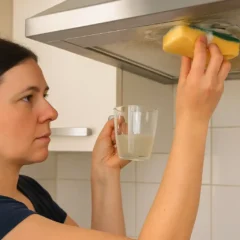 Como limpar gordura do exaustor com vinagre quente e esponja
