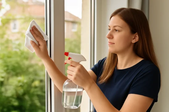 Como limpar vidro com álcool e papel toalha