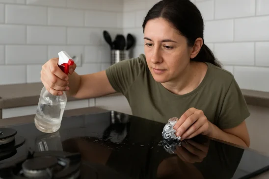 Como limpar vidro do fogão com vinagre e papel alumínio