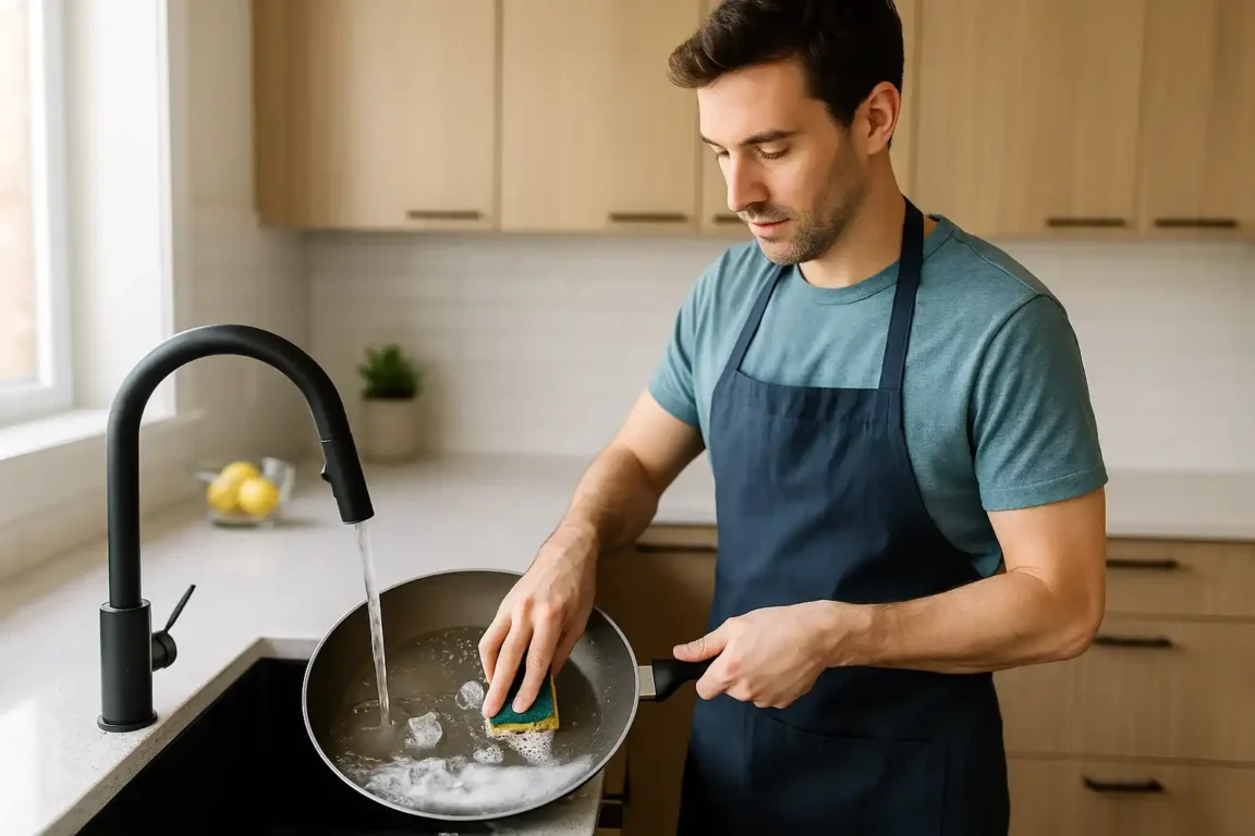 Como tirar gordura de forma antiaderente com água quente e gelo