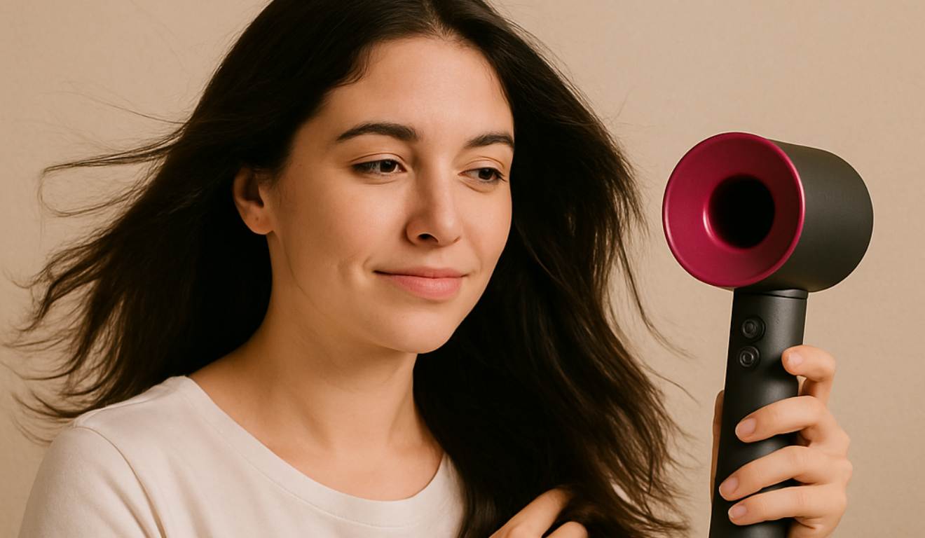 Secador de cabelo Dyson Supersonic combina motor digital, sensores térmicos e design ergonômico para oferecer secagem rápida e menos danos aos fios/Foto: ChatGPT