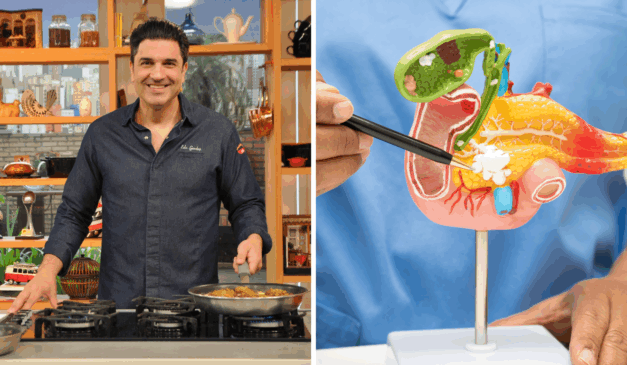 "O apresentador Edu Guedes enfrenta com coragem sua batalha contra o câncer de pâncreas, chamando a atenção para a importância do diagnóstico precoce/Foto: Canva