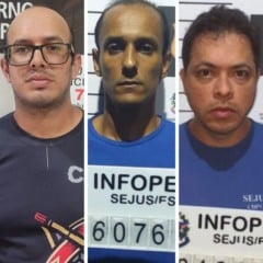 Arthur Laudevino Candeas Luppi, Arthur Neves de Barros, Eferson Ferreira Alves e Bruno Valadares de Almeida estão presos. Bruno da Silva está sendo procurado. Foto: Montagem/ Folha Vitória
