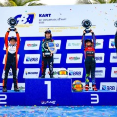 Joaquim Medeiros no pódio da Copa Brasil de Kart
