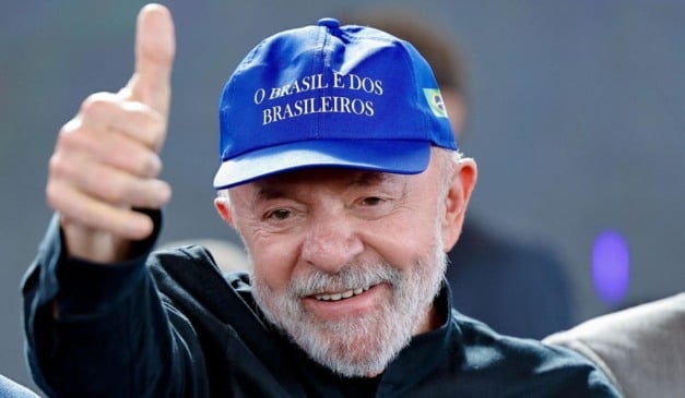 Presidente Lula no ES boné "Brasil é dos brasileiros"