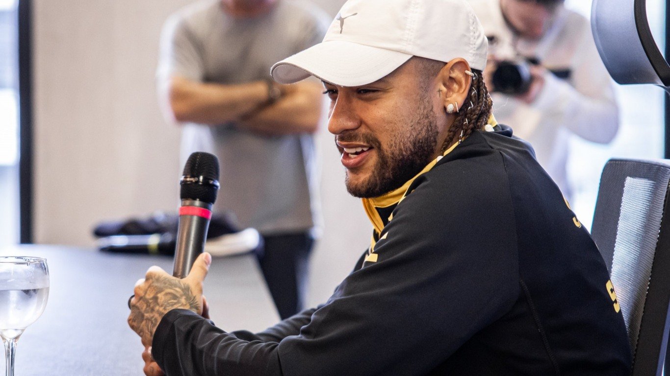 Coletiva com Neymar no CT Rei Pelé. 27/06/2025