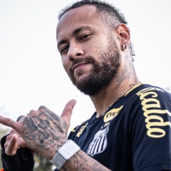 Neymar no treino do Santos