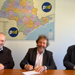 Hartung, Aridelmo e Kassab em ato de filiação no PSD (foto: divulgação)