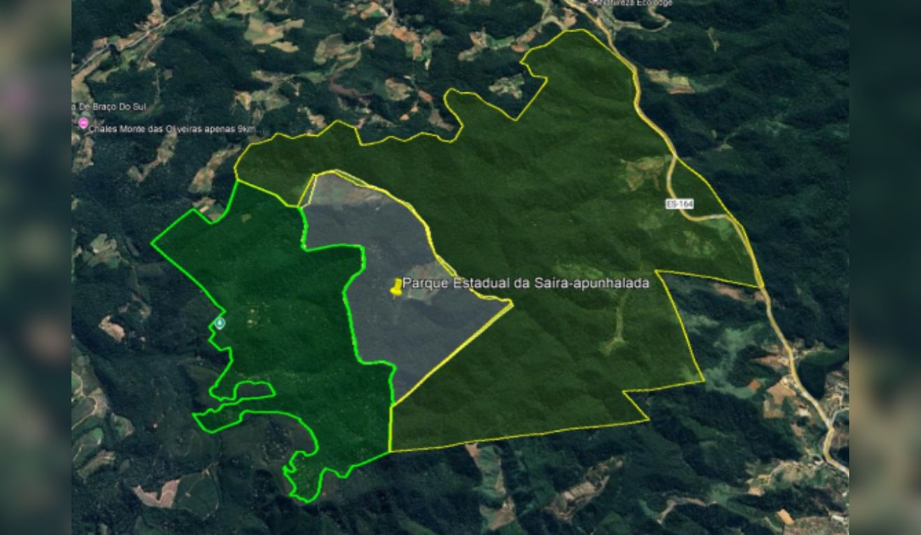 Mapa do Parque Estadual da Saíra Apunhalada