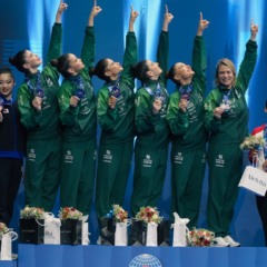 Seleção Brasileira de Ginástica Rítmica Medalha de ouro no Conjunto Geral Crédito: André Menezes/CBG