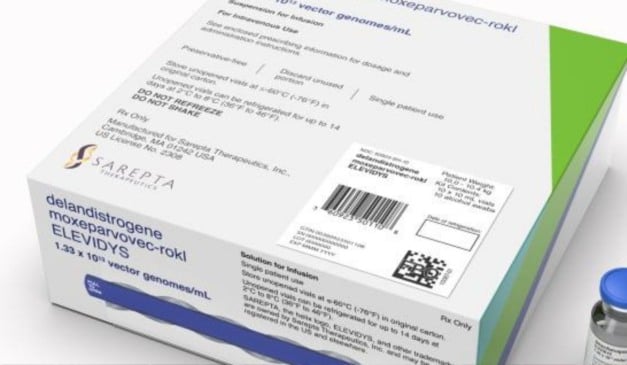 caixa do medicamento Elevidys (delandistrogeno moxeparvoveque)