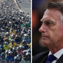 Jair Bolsonaro participa de motociata de tornozeleira eletrônica