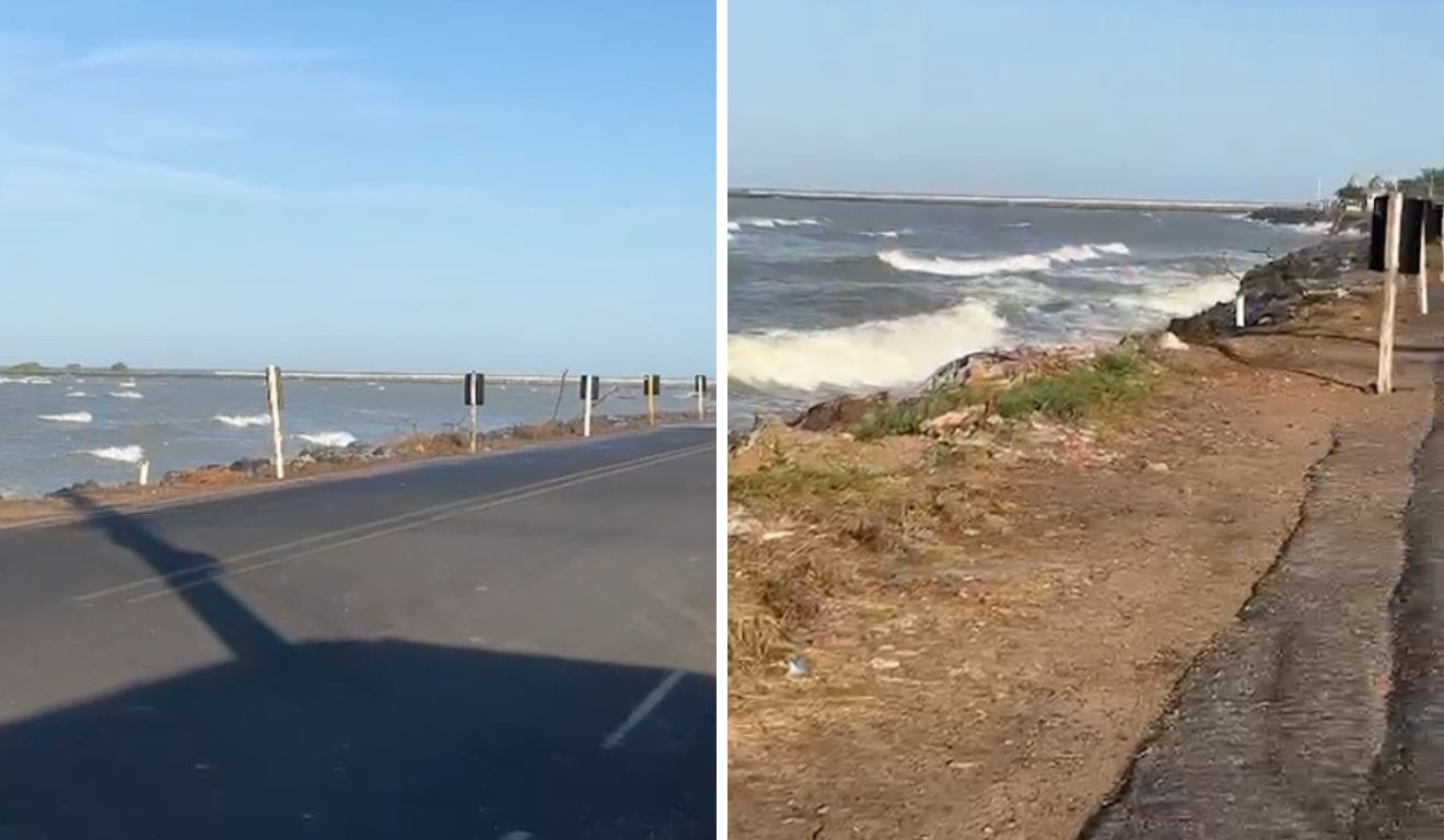 Rodovia do Sol, em Marataízes Rodovia do Sol, em Marataízes