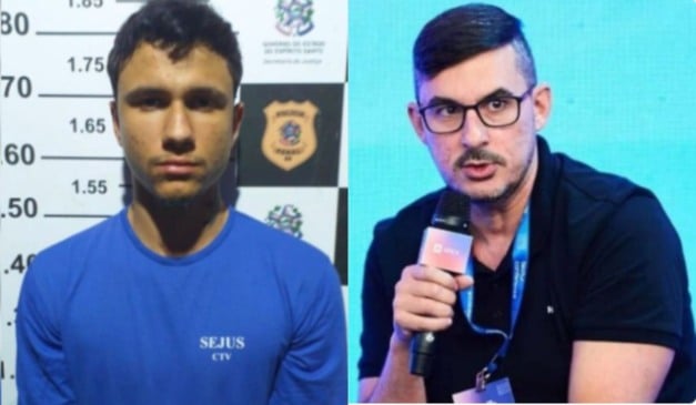 Arthur Laudevino Candeas Luppi, preso pela morte do empresário Wallace Lovato. Foto: Montagem/ Folha Vitória 