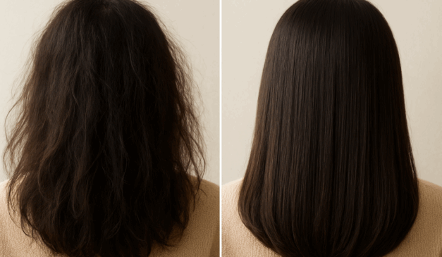 Simples, prática e econômica, a misturinha caseira promete dar aos fios lisos, sem frizz e com brilho saudável em poucos minutos/Foto: ChatGPT