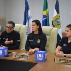 Coletiva do caso Dinah Marinho (Foto: Sesp)