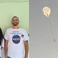 Estudante Barbara e Professor Luiz (Foto: Arquivo Pessoal)
