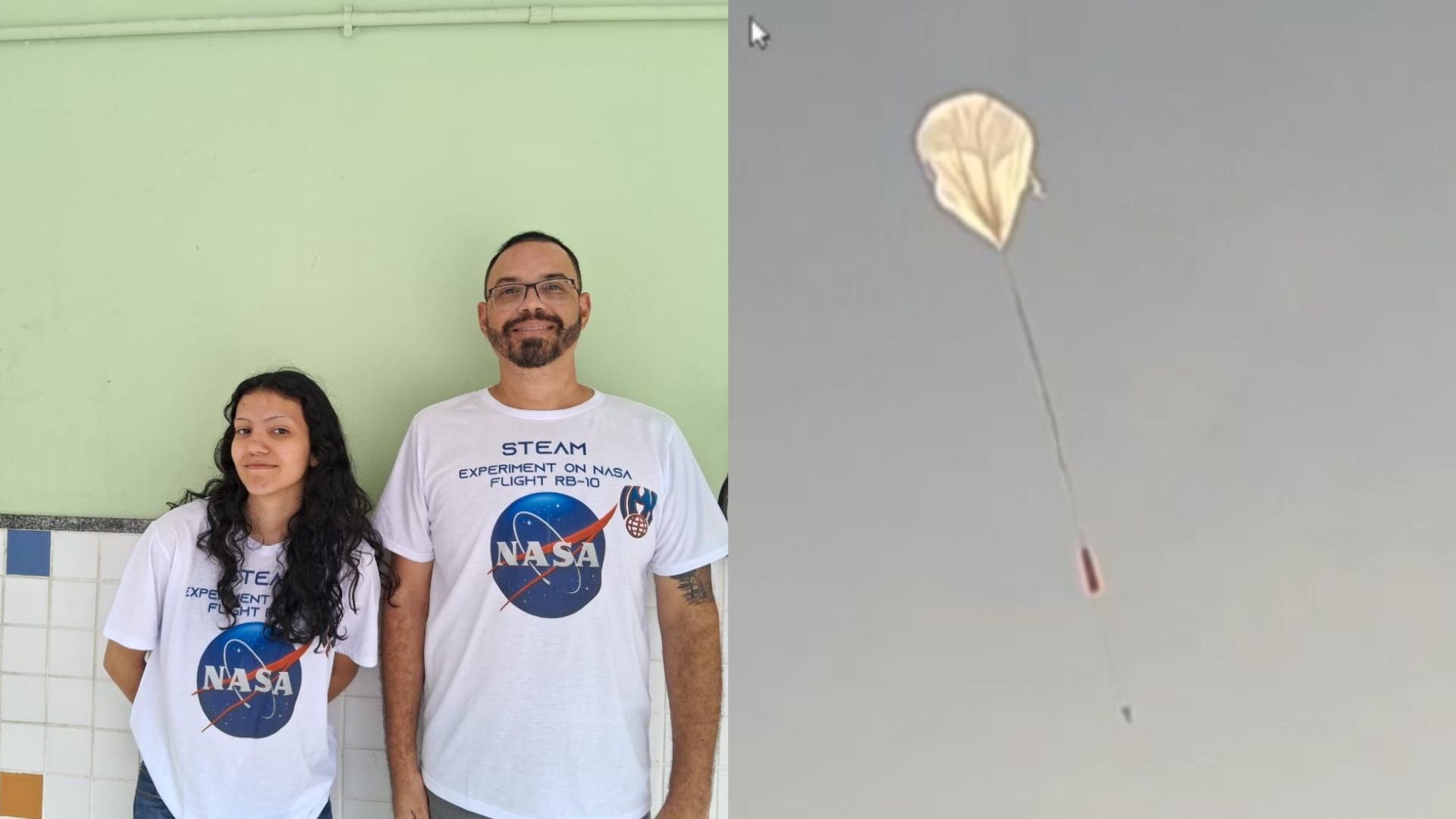 Estudante Barbara e Professor Luiz (Foto: Arquivo Pessoal)
